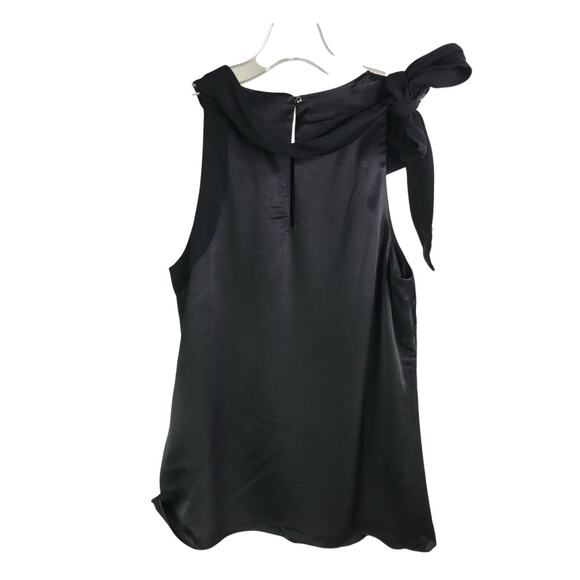 November Four Top Womens Size XS Black Shoulder Tie Sleeveless Button Back NWT - Picture 4 of 9